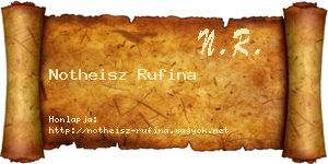 Notheisz Rufina névjegykártya